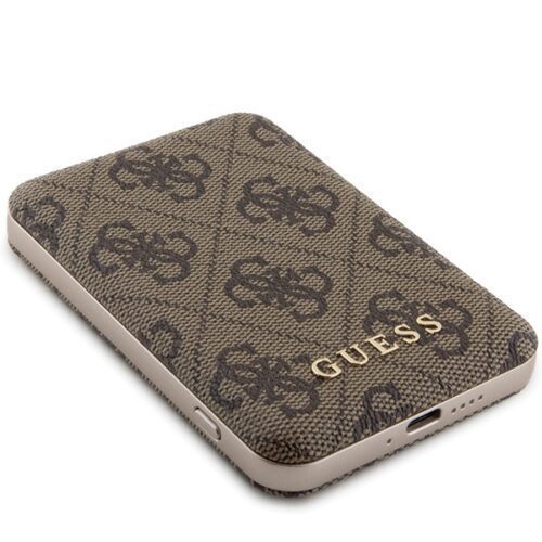 Guess GUPB5FP4EMGW 4G Leather Metal Logo MagSafe powerbank 15W 5000mAh - barna - Image 2