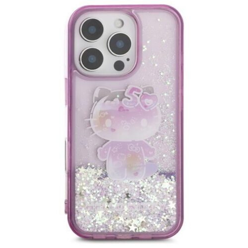 Hello Kitty HKHCP16LL50PPU Liquid Glitter 50TH Anniversary Party keménytok iPhone 16 Pro - lila - Image 2