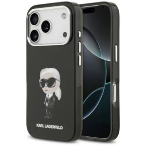 Karl Lagerfeld IML Aquarelle Karl & Logo Karl & Logo MagSafe tok iPhone 17 Pro-hoz Fekete