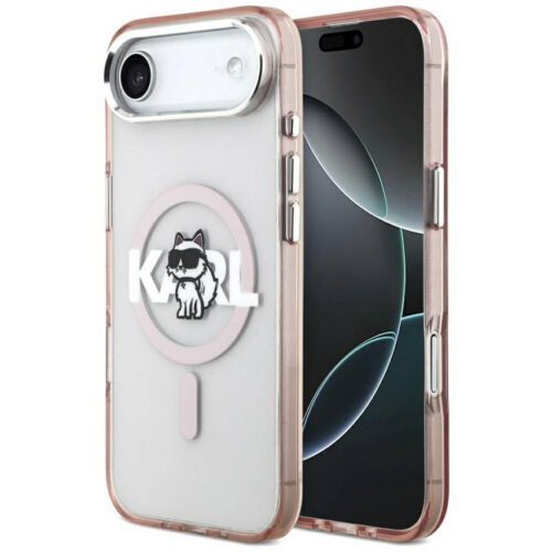 Karl Lagerfeld IML IML Choupette Sketch Logo MagSafe tok iPhone Air rózsaszínhez