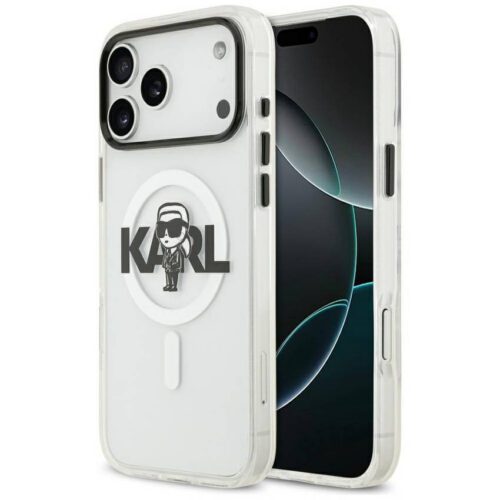 Karl Lagerfeld IML Karl Sketch Logo MagSafe tok iPhone 17 Pro Max számára Tiszta
