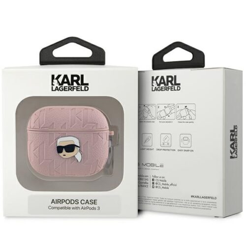 Karl Lagerfeld KLA3PGKIPP Monogram Karl Head tok AirPods 3 - rózsaszín - Image 2