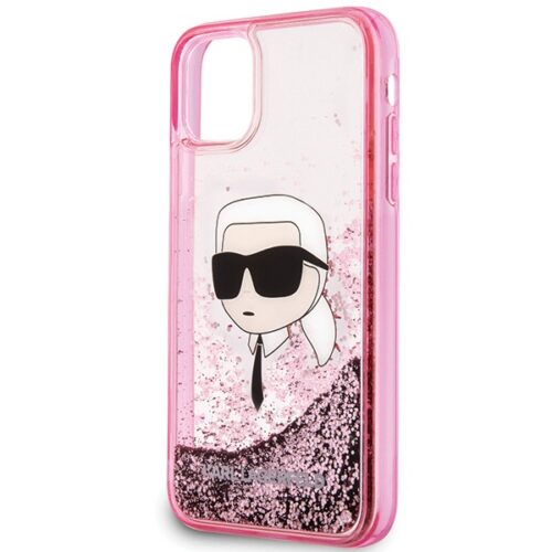 Karl Lagerfeld KLHCN61LNKHCP Glitter Karl Head keménytok iPhone 11 - rózsaszín - Image 2