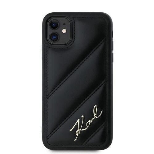 Karl Lagerfeld KLHCN61PQDSMGK Diagonal Quilted Script tok iPhone 11 - fekete - Image 2