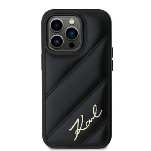Karl Lagerfeld KLHCP13LPQDSMGK Diagonal Quilted Script tok iPhone 13 / 13 Pro - fekete - Image 2