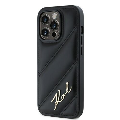 Karl Lagerfeld KLHCP14LPQDSMGK Diagonal Quilted Script tok iPhone 14 Pro - fekete - Image 2