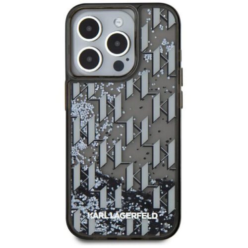 Karl Lagerfeld KLHCP15LLKLGKCCK Liquide Glitter Monogram Gradient tok iPhone 15 Pro - fekete - Image 2