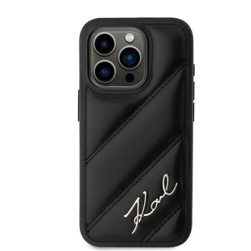 Karl Lagerfeld KLHCP15LPQDSMGK Diagonal Quilted Script tok iPhone 15 Pro - fekete - Image 2