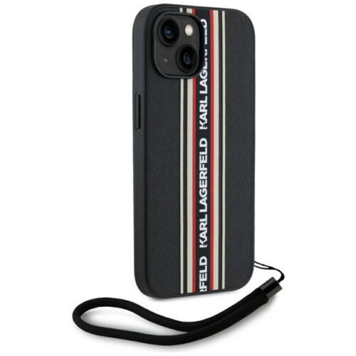 Karl Lagerfeld KLHCP15SPAMSCNSR Saffiano Athleisure Stripes Cord tok iPhone 15 - piros - Image 2