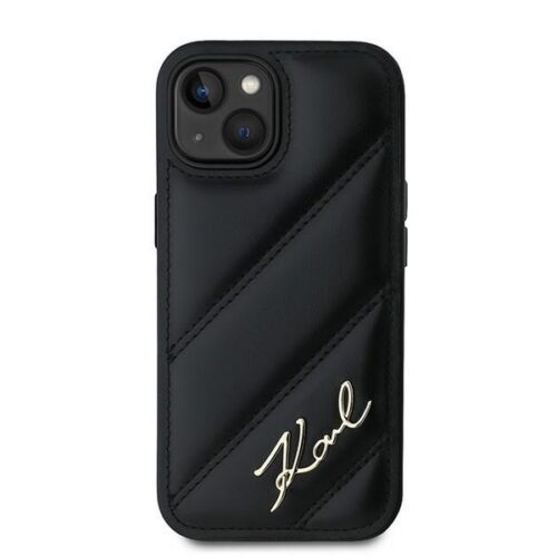 Karl Lagerfeld KLHCP15SPQDSMGK Diagonal Quilted Script tok iPhone 15 - fekete - Image 2