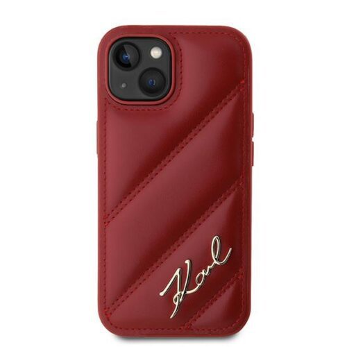 Karl Lagerfeld KLHCP15SPQDSMGR Diagonal Quilted Script tok iPhone 15 - piros - Image 2