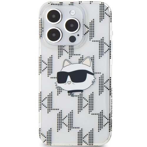 Karl Lagerfeld KLHCP15XHKLPCHT IML Choupette Head & Monogram tok iPhone 15 Pro Max - átlátszó - Image 2