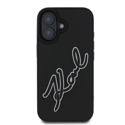 Karl Lagerfeld KLHCP16S3DRKSDLK 3D Rubber Signature keménytok iPhone 16 - fekete - Image 2