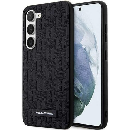 Karl Lagerfeld KLHCS24MSAKLHPK Saffiano Mono Metal Logo keménytok Samsung Galaxy S24 Plus - fekete