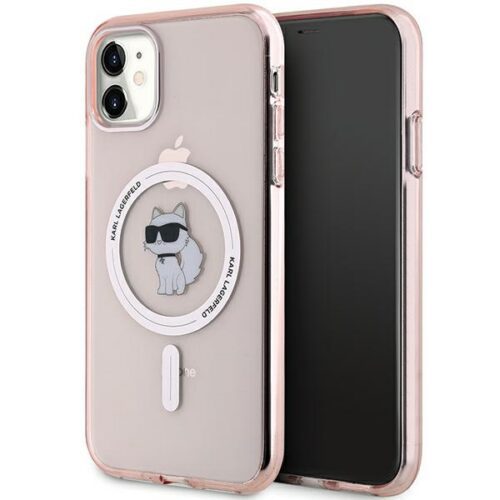 Karl Lagerfeld KLHMN61HFCCNOP IML Choupette MagSafe-kompatibilis tok iPhone 11 - rózsaszín
