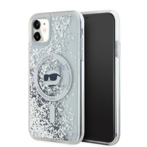 Karl Lagerfeld KLHMN61LGCHSGH Liquid Glitter Choupette Head MagSafe-kompatibilis tok iPhone 11 - átlátszó