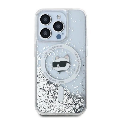 Karl Lagerfeld KLHMP14XLGCHSGH Liquid Glitter Choupette Head MagSafe-kompatibilis tok iPhone 14 Pro Max - átlátszó - Image 2
