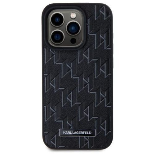 Karl Lagerfeld KLHMP15LPKHPORPK Leather Monogram Metal Logo MagSafe-kompatibilis keménytok iPhone 15 Pro - fekete - Image 2
