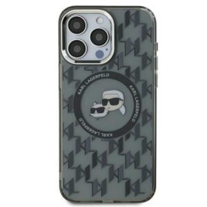 Karl Lagerfeld KLHMP15SHMCKMHK IML Monogram Karl&Choupette Head MagSafe tok iPhone 15 - fekete