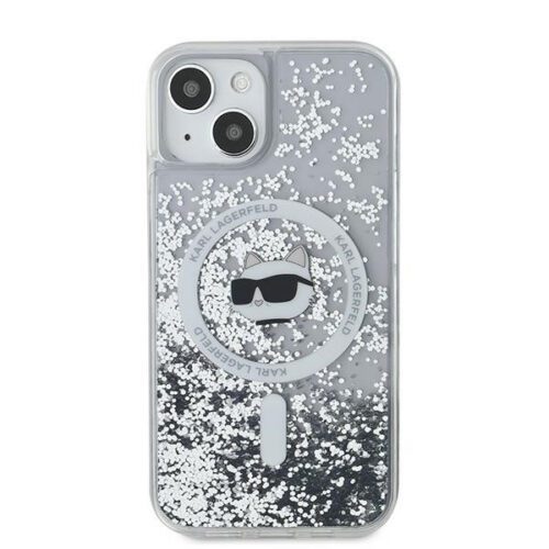 Karl Lagerfeld KLHMP15SLGCHSGH Liquid Glitter Choupette Head MagSafe-kompatibilis tok iPhone 15 - átlátszó - Image 2