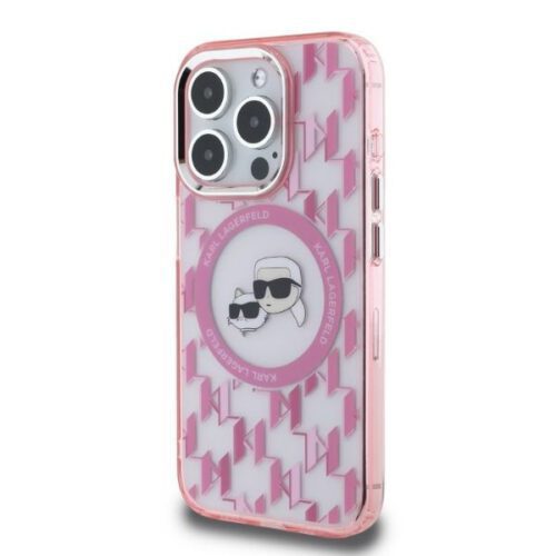Karl Lagerfeld KLHMP15XHMCKMHP IML Monogram Karl&Choupette Head MagSafe tok iPhone 15 Pro Max - rózsaszín - Image 2