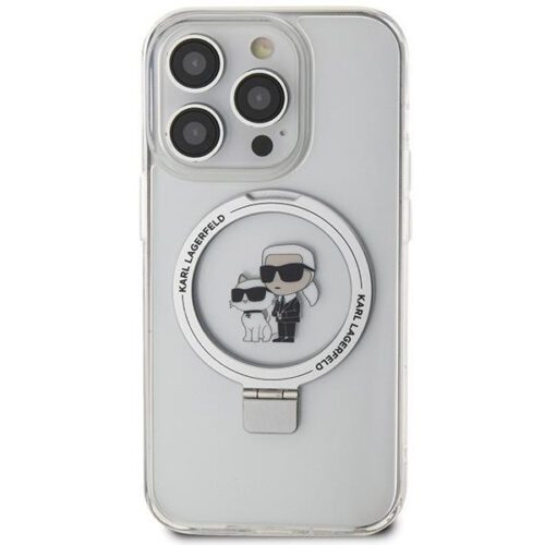 Karl Lagerfeld KLHMP15XHMRSKCH Ring Stand Karl&Choupette MagSafe-kompatibilis tok iPhone 15 Pro Max - fehér - Image 2