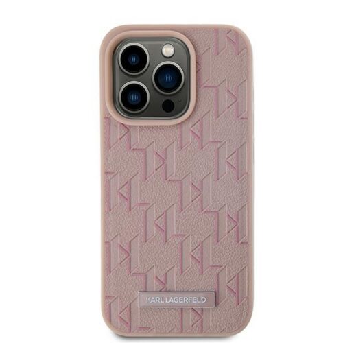 Karl Lagerfeld KLHMP15XPKHPORPP Leather Monogram Metal Logo tok iPhone 15 Pro Max - rózsaszín - Image 2