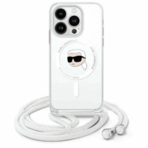 Karl Lagerfeld KLHMP16LHCKHNT Crossbody IML Karl Head MagSafe-kompatibilis keménytok iPhone 16 Pro - átlátszó