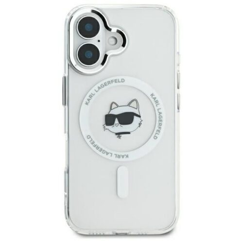 Karl Lagerfeld KLHMP16SHLSCHH IML Metal Choupette Head MagSafe keménytok iPhone 16 - fehér - Image 2