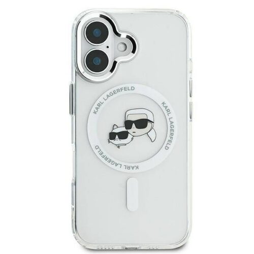 Karl Lagerfeld KLHMP16SHLSKCH iPhone 16 6.1" fehér keménytok IML fém Karl&Choupette fej MagSa - Image 2