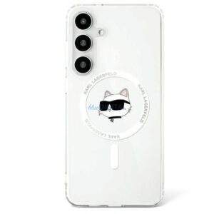 Karl Lagerfeld KLHMS25MHLSCHH IML Metal Choupette Head MagSafe-kompatibilis tok Samsung Galaxy S25 Plus - fehér