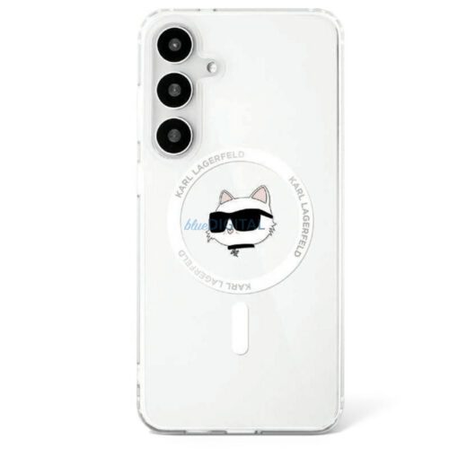 Karl Lagerfeld KLHMS25SHLSCHH IML Metal Choupette Head MagSafe-kompatibilis tok Samsung Galaxy S25 - fehér
