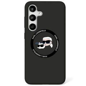 Karl Lagerfeld Silicone Double Heads And Circle MagSafe-kompatibilis tok Samsung Galaxy S25 - fekete