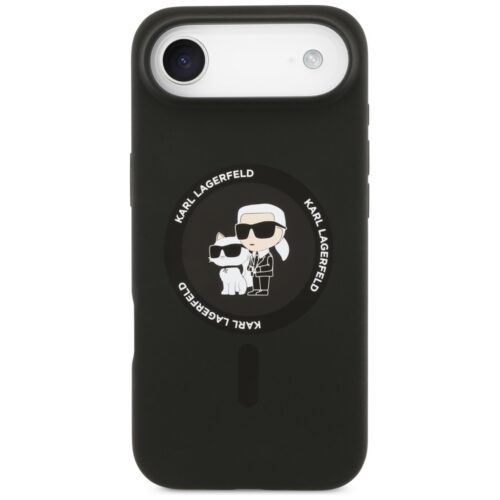 Karl Lagerfeld szilikon Karl&Choupette gyűrű MagSafe tok iPhone Airhez Fekete - Image 2