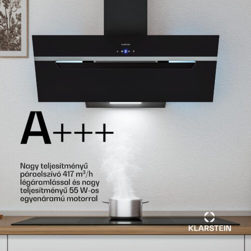 Klarstein BigBite ferde páraelszívó | elszívó és keringtető üzemmód | biztonsági üveg | 417m³/h | 90cm - Image 2
