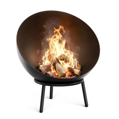 Klarstein Fireball alacsony tűzálló tál | Rozsdamentes | Borulásbiztos | Masszív | 66 cm | Fekete