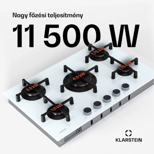 Klarstein Illuminosa 5 gáz főzőlap Üvegkerámia Sabaf égő 5 égővel - Image 2
