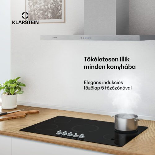 Klarstein Kochheld indukciós főzőlap | Elegáns és erőteljes | 5 főzőzóna | 8700 W | 90 cm - Image 2