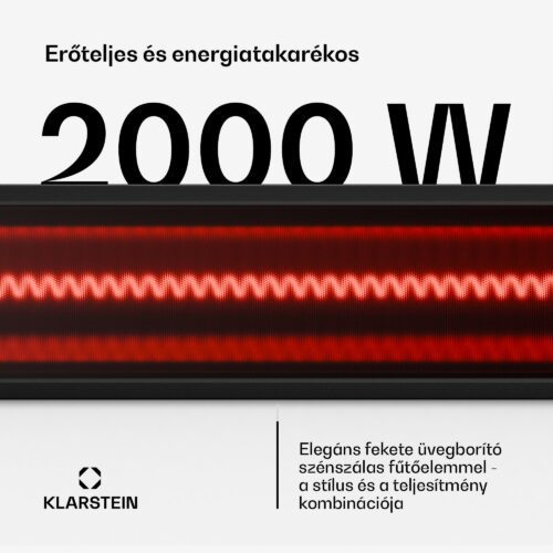Klarstein Phantom infravörös fali fűtőtest | 2000 W | 15 m2 | Erőteljes és vékony | 84 cm x 10 cm - Image 2