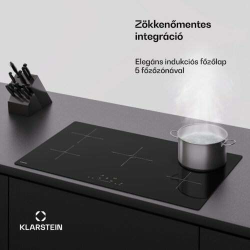Klarstein PowerGlide indukciós főzőlap | Modern és nagy teljesítményű | 5 főzőzóna | 9800 W | 90 cm - Image 2
