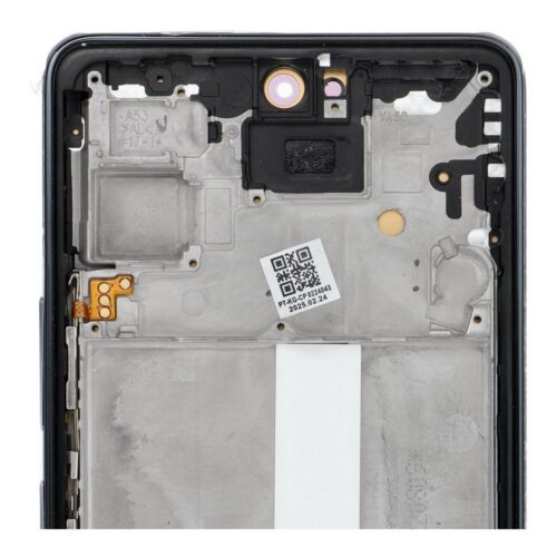 LCD kijelző SAMSUNG A53 A536 HARD OLED kijelzőhöz kerettel fekete - ALKATRÉSZ!