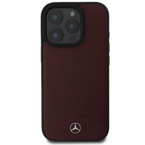 Mercedes MEHMP16L23RBARR Textured And Plain Leather MagSafe keménytok iPhone 16 Pro - piros - Image 2