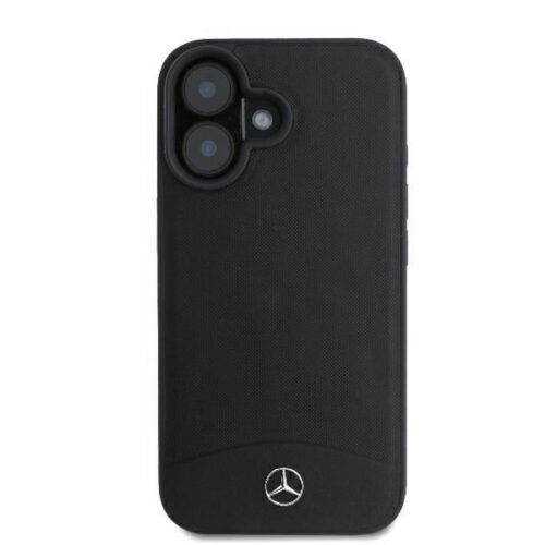 Mercedes MEHMP16S23RBARK Textured And Plain Leather MagSafe keménytok iPhone 16 - fekete - Image 2