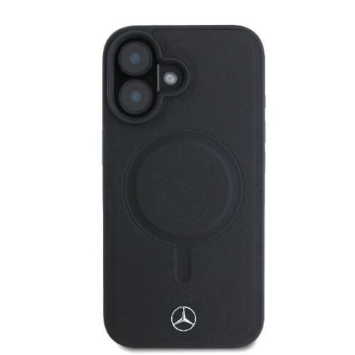 Mercedes MEHMP16S23RCMK Plain Smooth Leather MagSafe keménytok iPhone 16 - fekete - Image 2