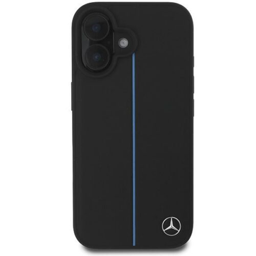 Mercedes MEHMP16S23RURBK MB Blue Line Leather MagSafe keménytok iPhone 16 - fekete - Image 2