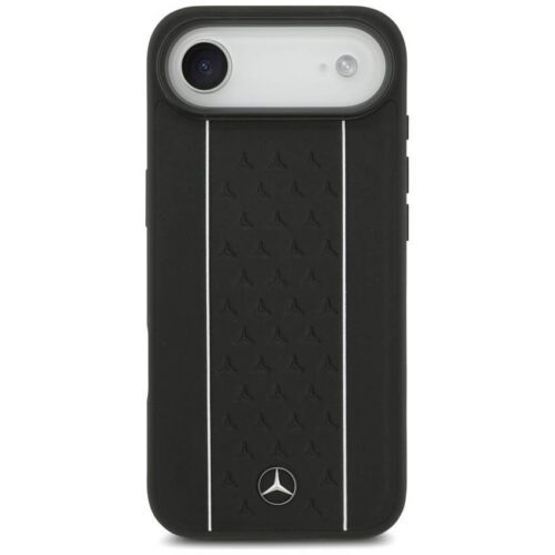 Mercedes bőr csillagmintás csíkos MagSafe tok iPhone Airhez Fekete - Image 2