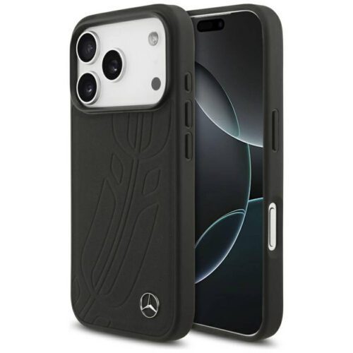 Mercedes bőr nagy Laurel Leave MagSafe tok iPhone 17 Pro fekete