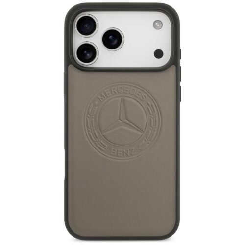 Mercedes bőr tok Vintage Logo MagSafe iPhone 17 Pro Max-hoz taupe színben - Image 2