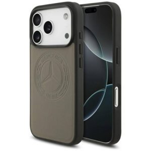 Mercedes bőr tok Vintage Logo MagSafe iPhone 17 Pro iPhone 17 Pro tok taupe