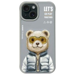 Nimmy Cool&Cute 2.0 Bear tok iPhone 15 - szürke